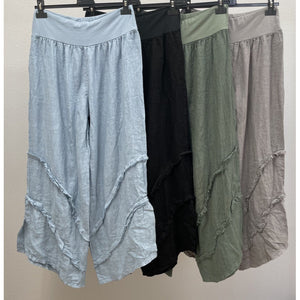 Linen Pants with Detail at Bottom