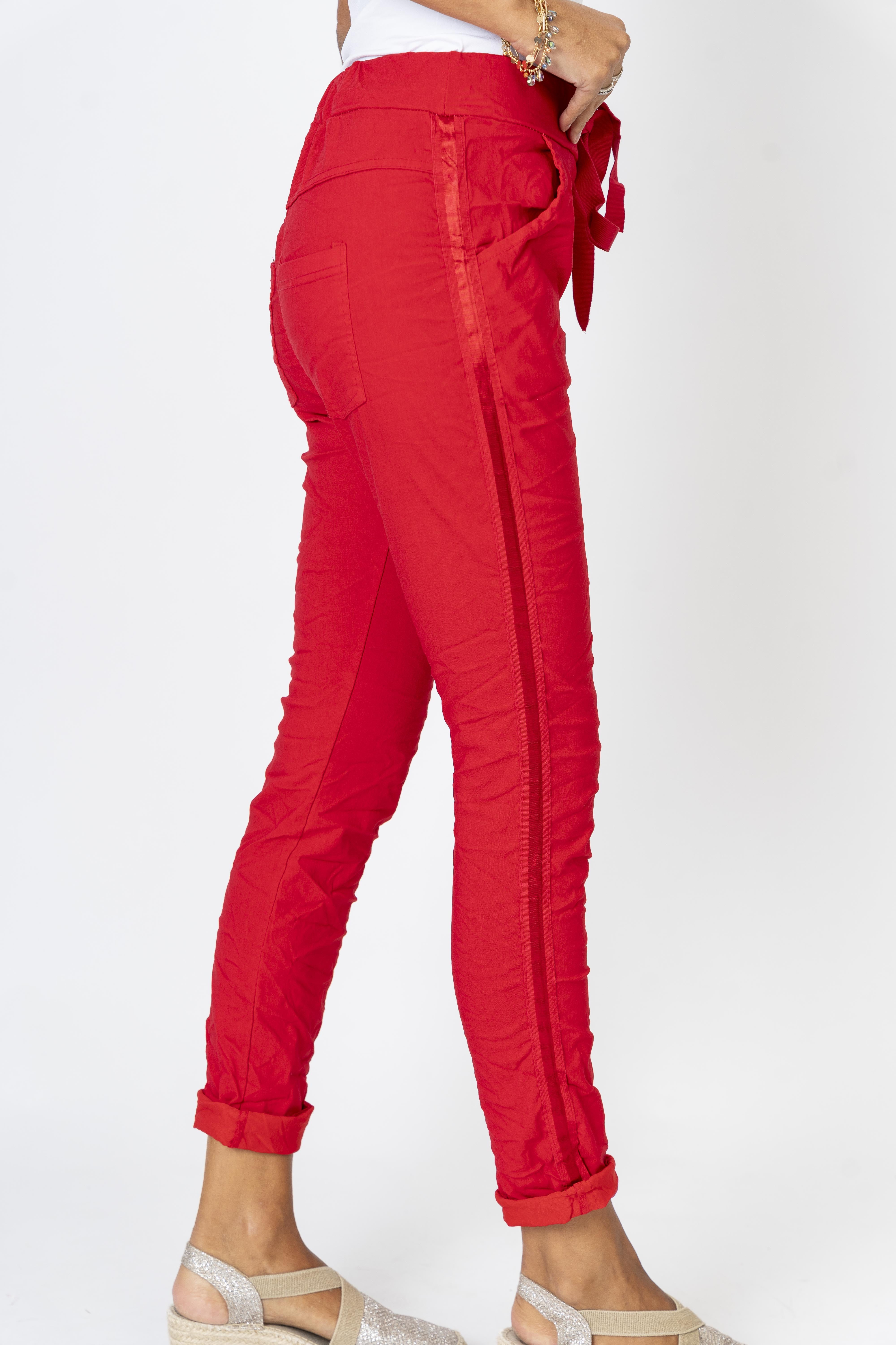 Plain Jegging w/ Ribbon Side Hot Wash