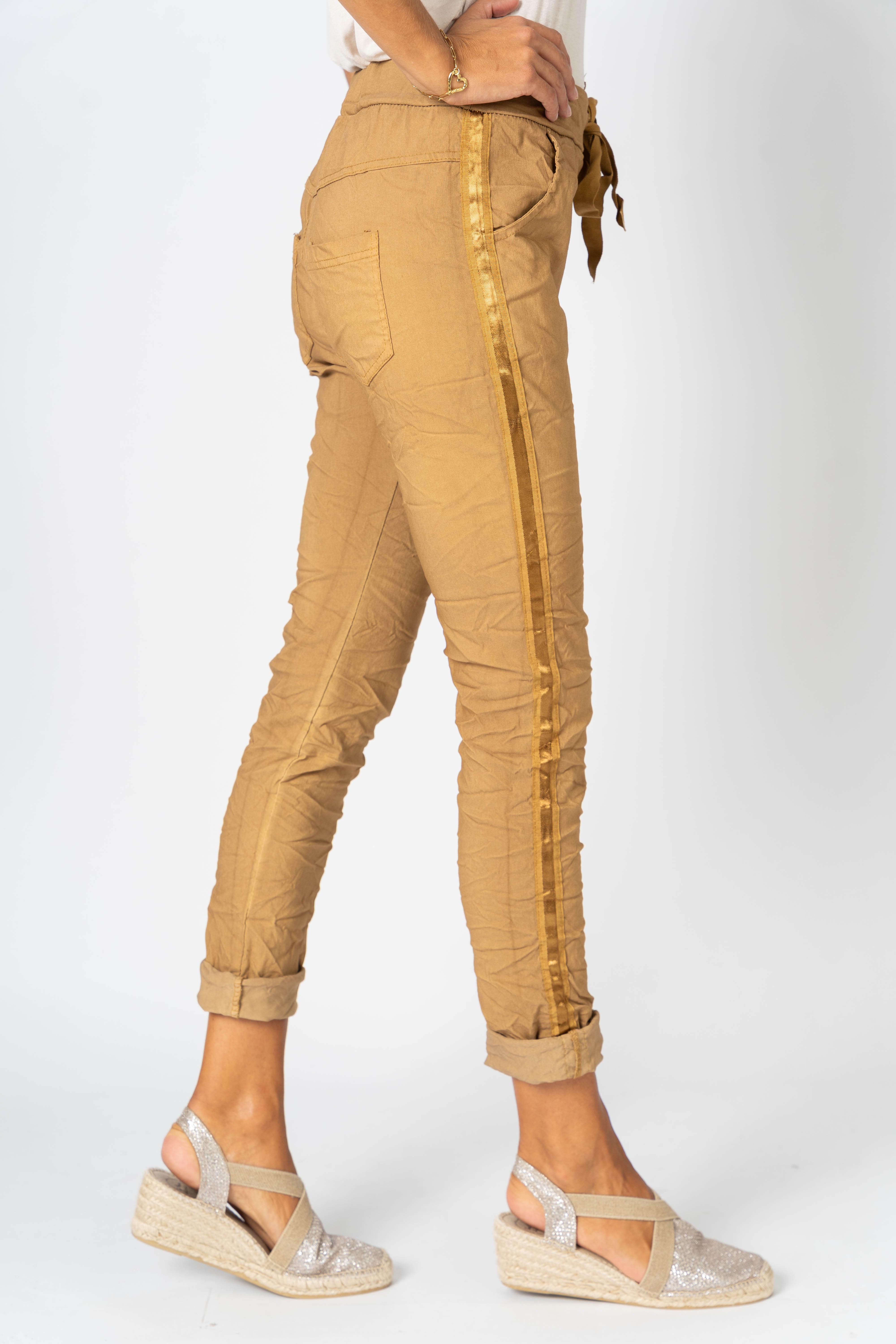 Plain Jegging w/ Ribbon Side Hot Wash