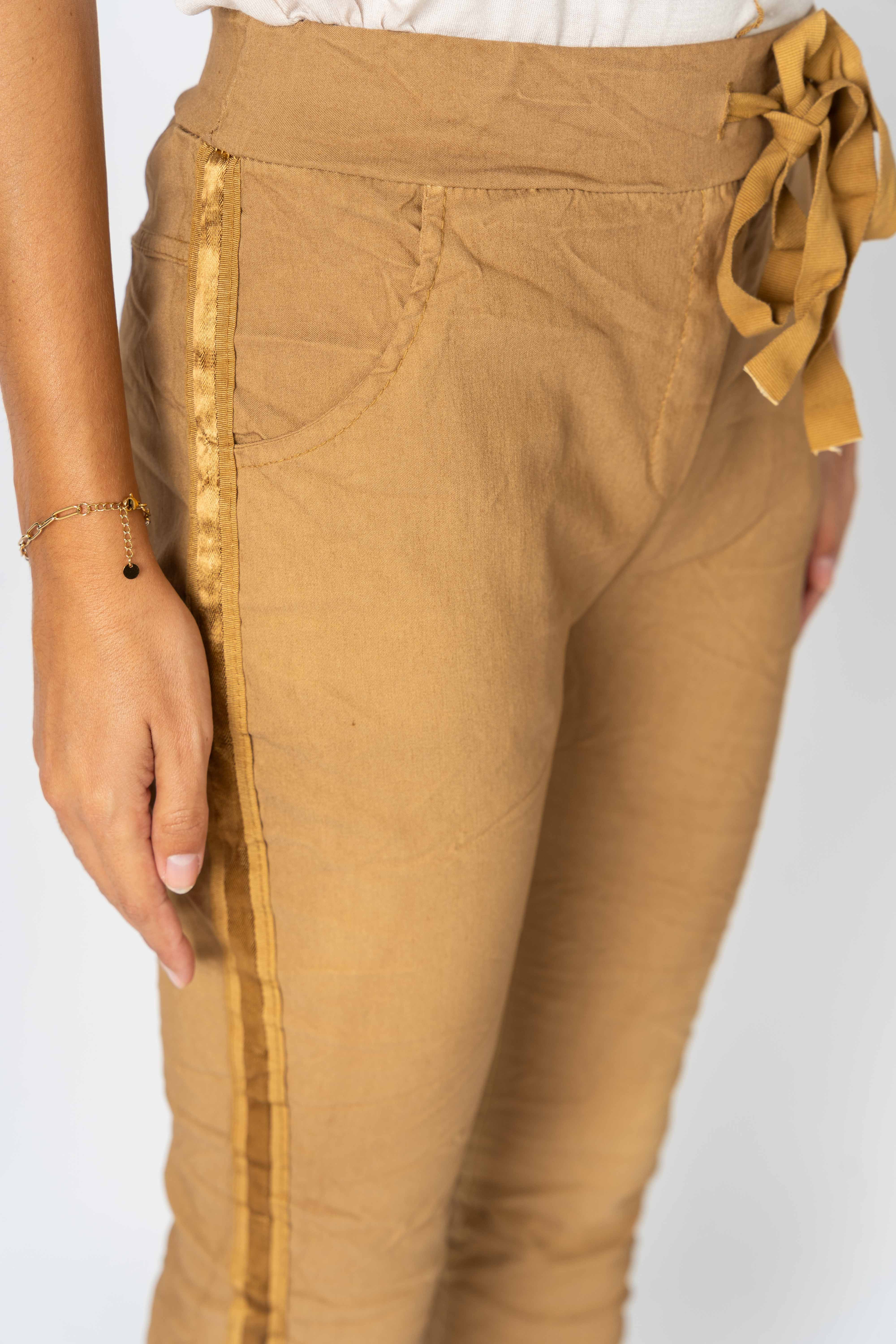 Plain Jegging w/ Ribbon Side Hot Wash