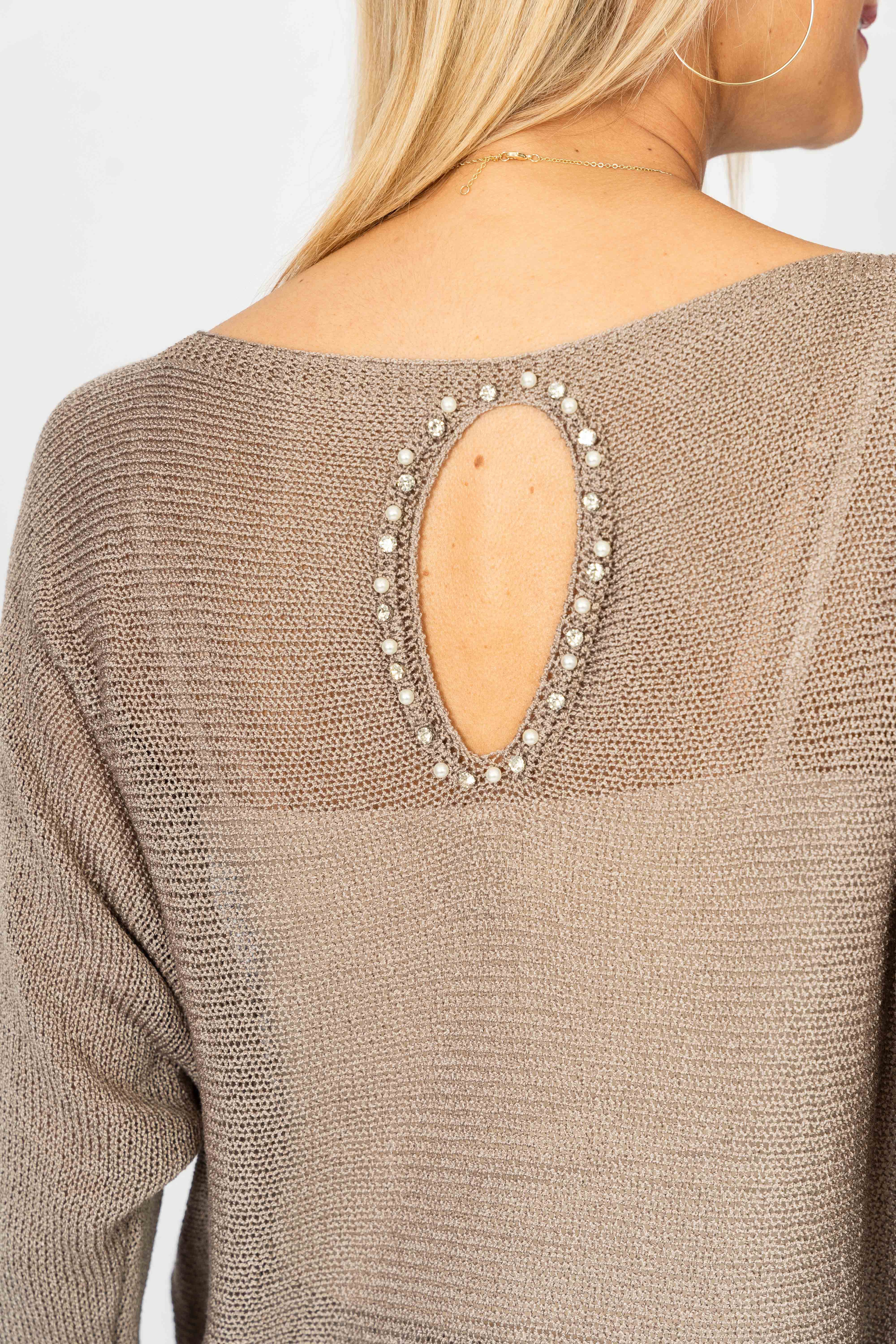 Sweater with Rhinestone details on back