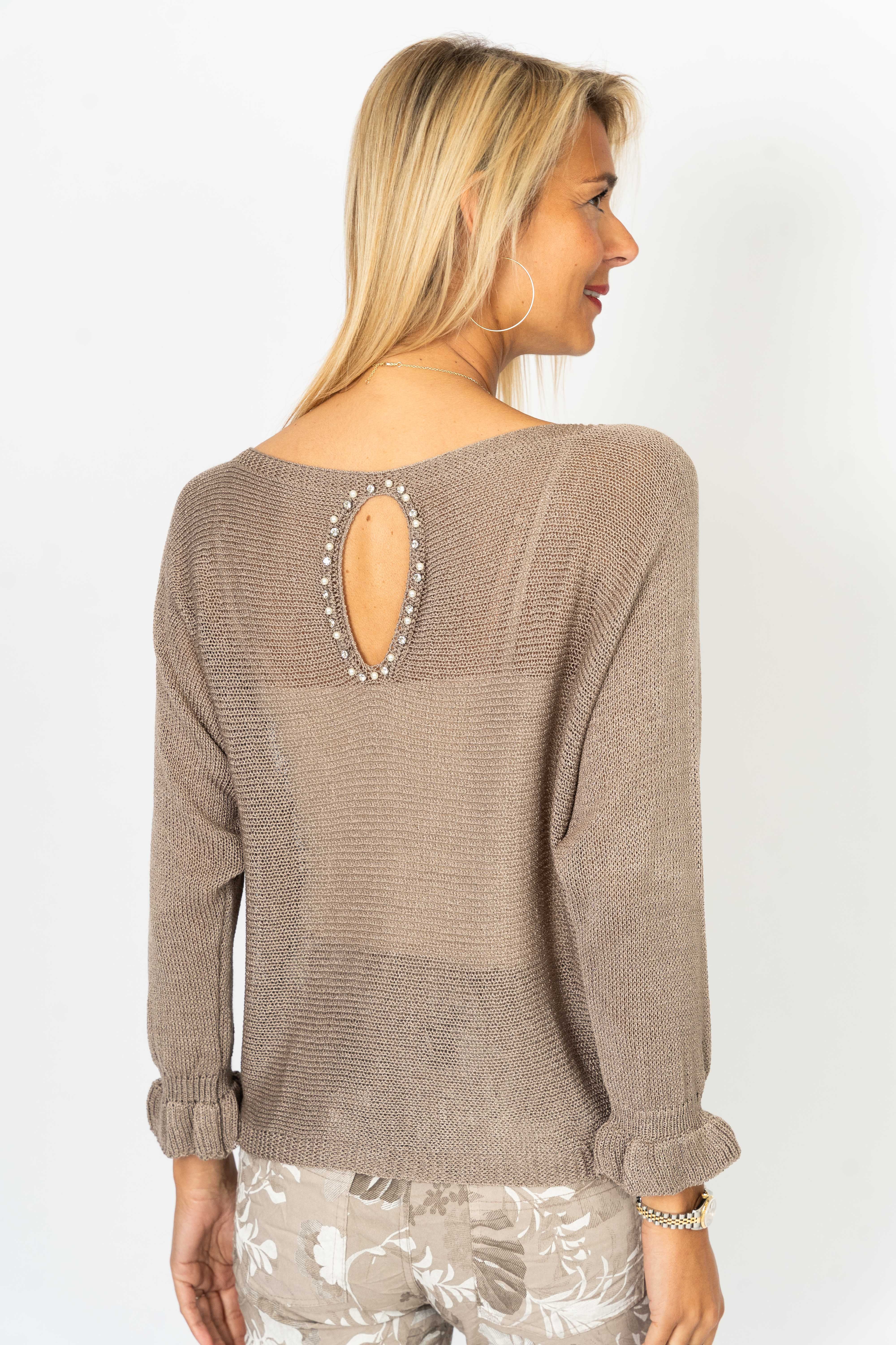 Sweater with Rhinestone details on back