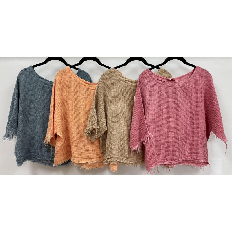 Cotton & Linen Mix Crop Top