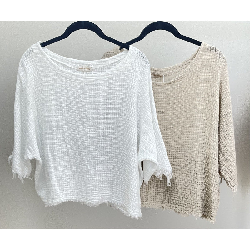 Cotton & Linen Mix Crop Top