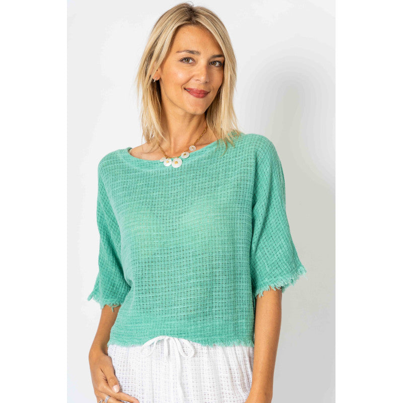 Cotton & Linen Mix Crop Top
