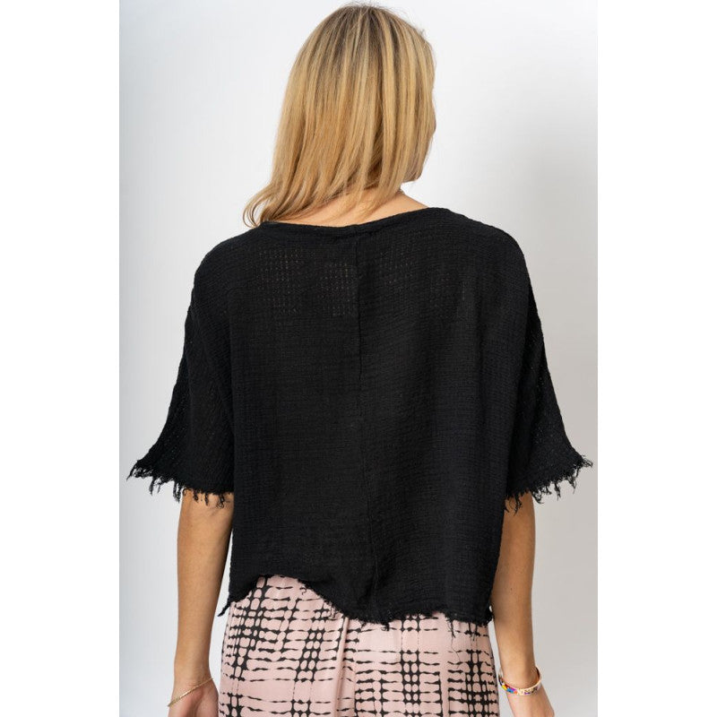 Cotton & Linen Mix Crop Top