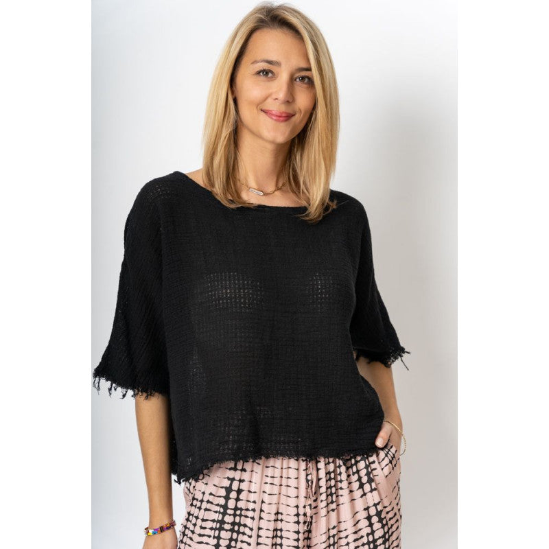 Cotton & Linen Mix Crop Top