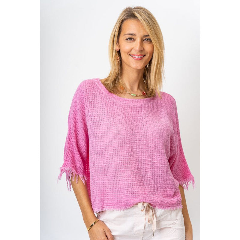 Cotton & Linen Mix Crop Top