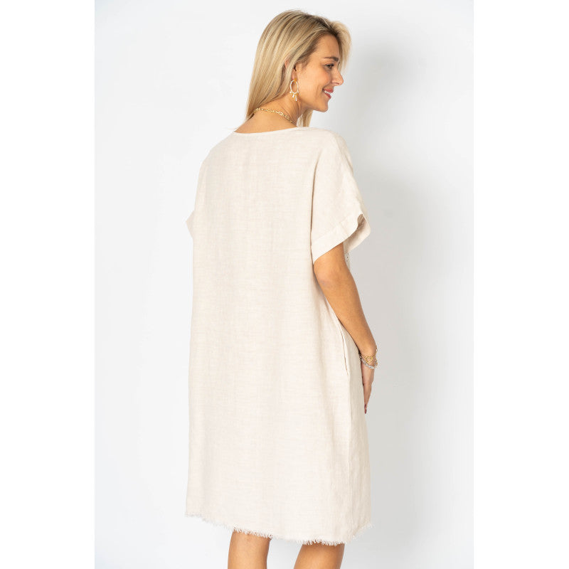 Detailed W/Raw Edge Dress