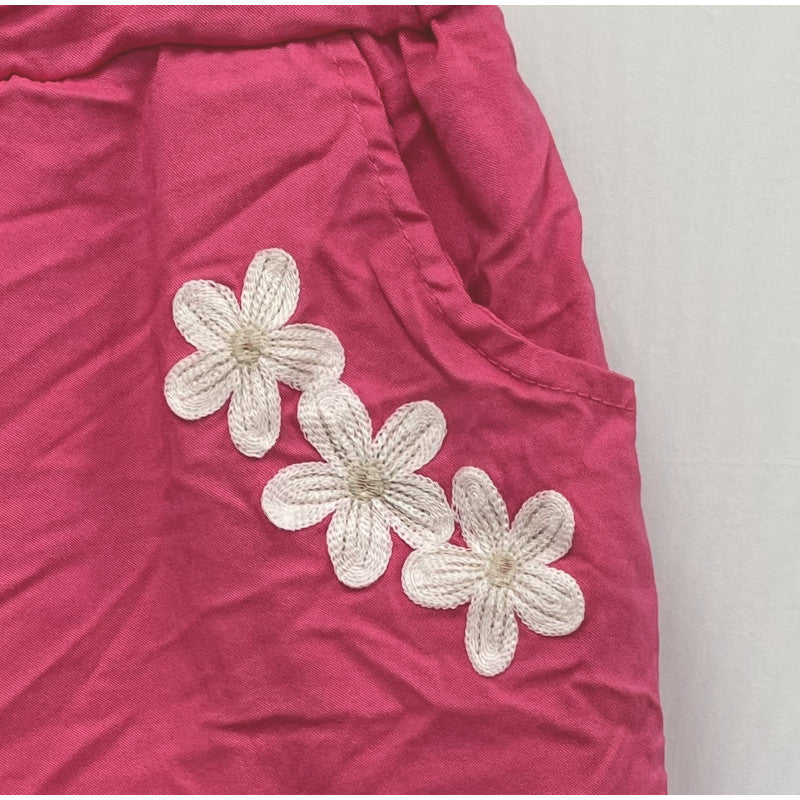 Embroidered Flower Shorts