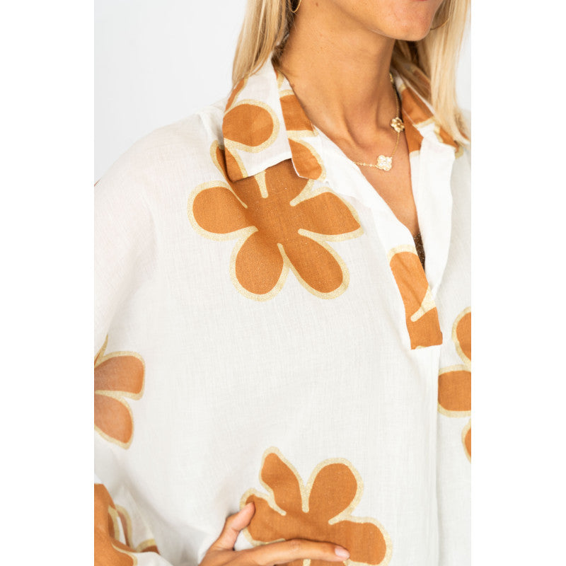 Flower Detailed Cotton Top