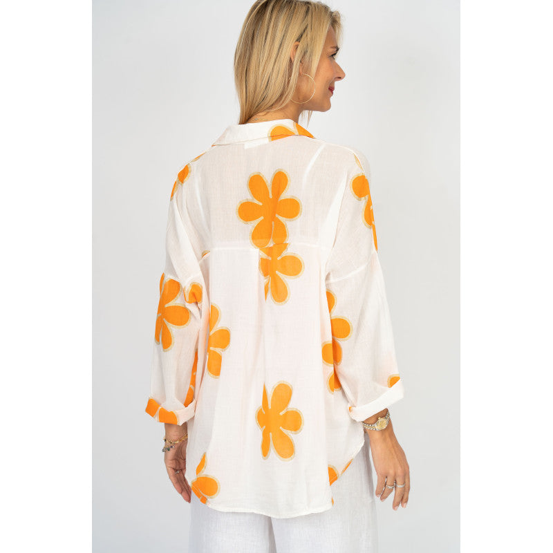 Flower Detailed Cotton Top