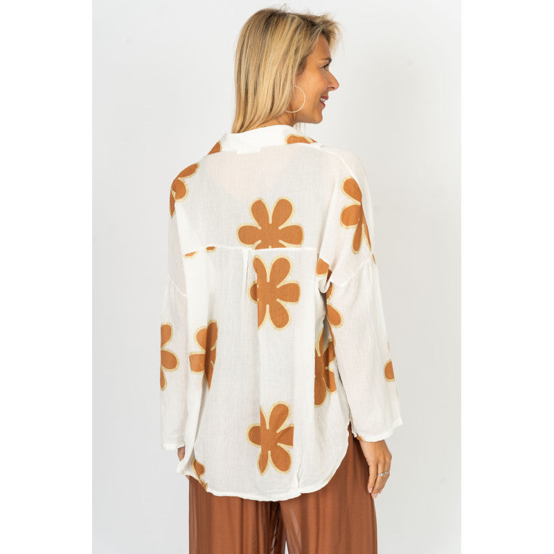 Flower Detailed Cotton Top