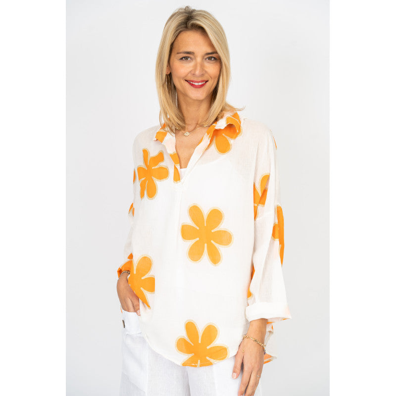 Flower Detailed Cotton Top