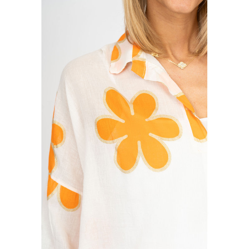 Flower Detailed Cotton Top