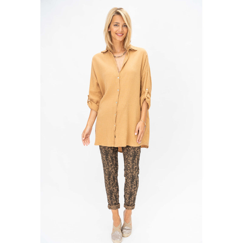 Gauze Jacket with sequins and Emb. Eye on back