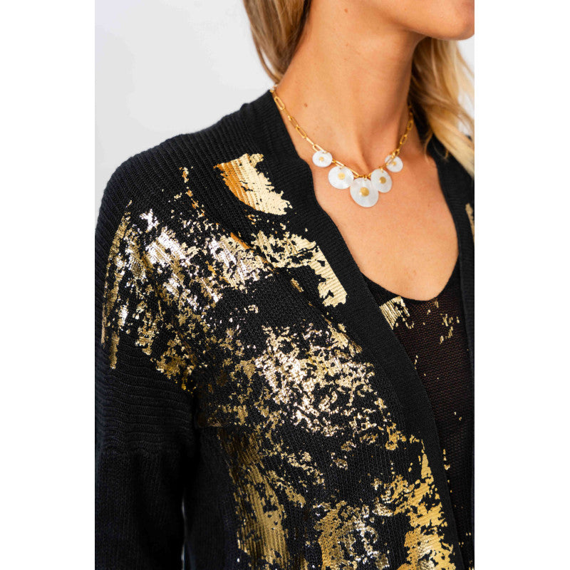 Gold shimmer knitted Cardigan
