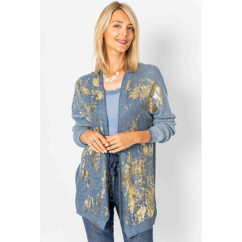 Gold shimmer knitted Cardigan