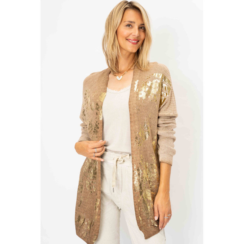 Gold shimmer knitted Cardigan