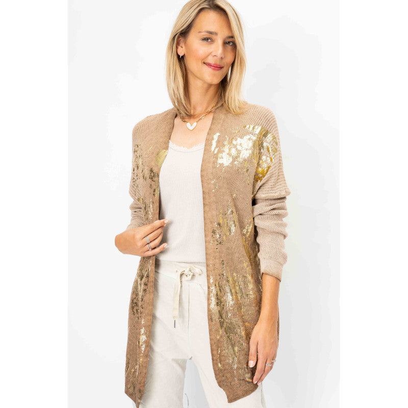 Gold shimmer knitted Cardigan