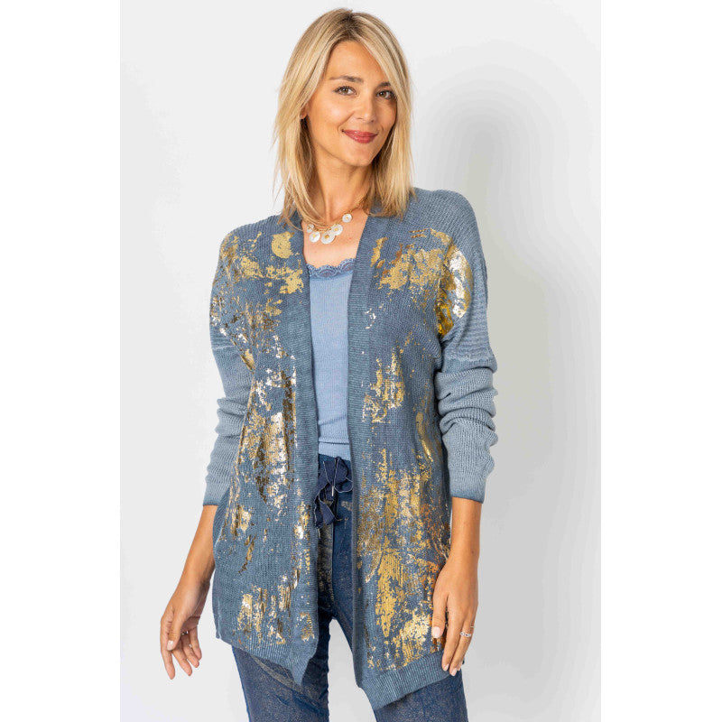 Gold shimmer knitted Cardigan