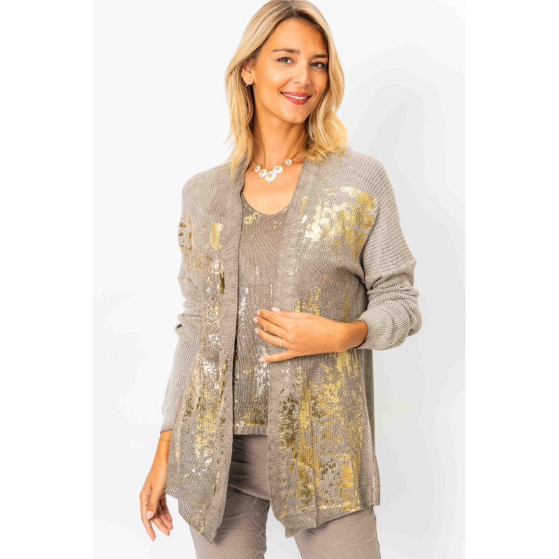 Gold shimmer knitted Cardigan