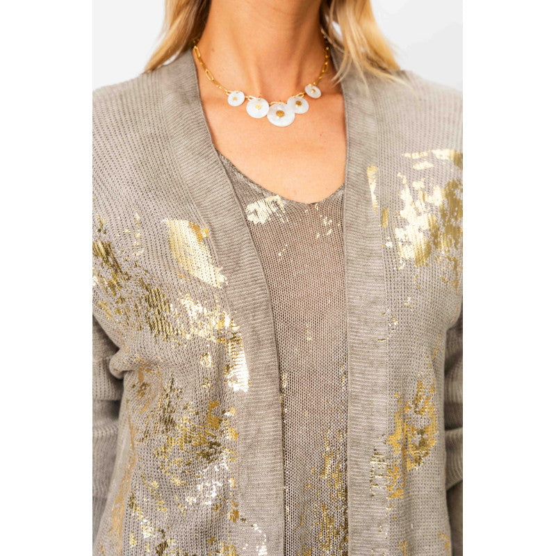 Gold shimmer knitted Cardigan