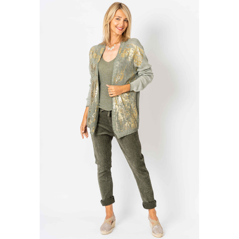 Gold shimmer knitted Cardigan