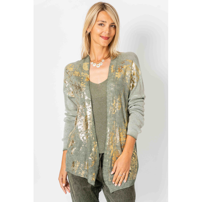 Gold shimmer knitted Cardigan