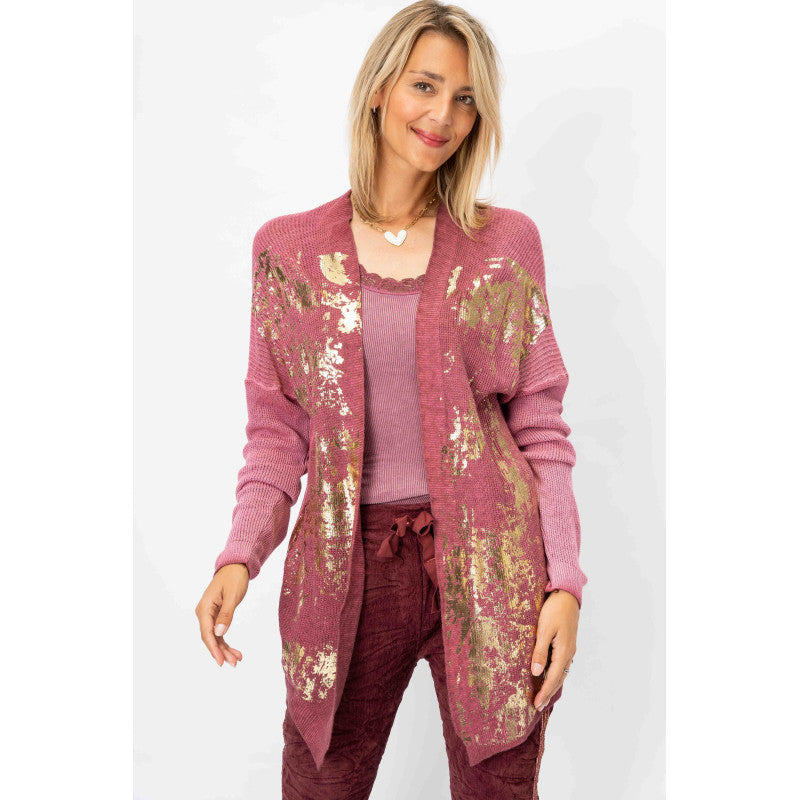 Gold shimmer knitted Cardigan