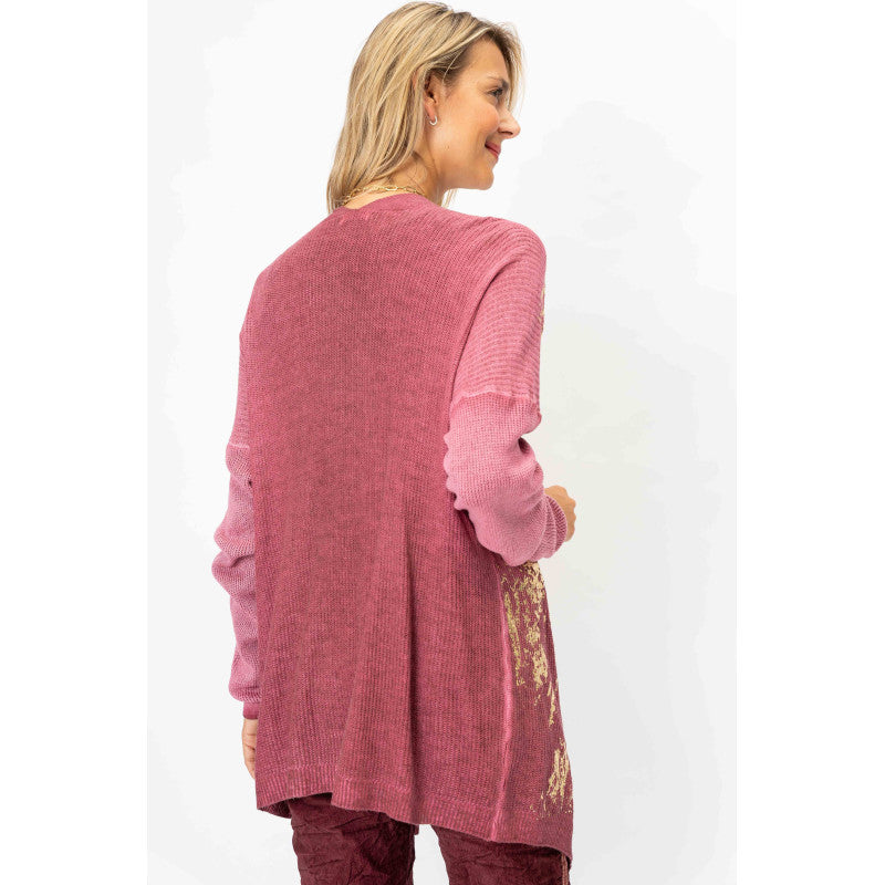 Gold shimmer knitted Cardigan