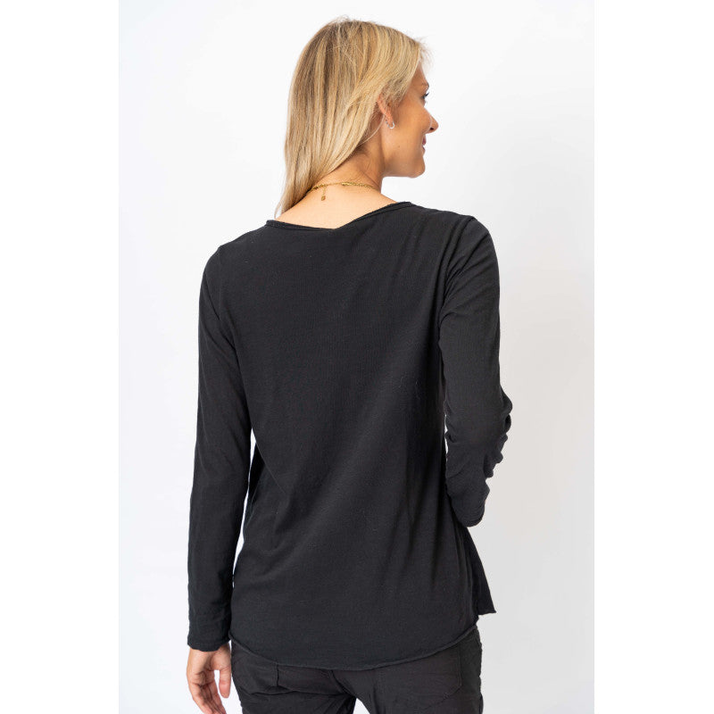 Long Sleeve Shirt w/ Button Neckline
