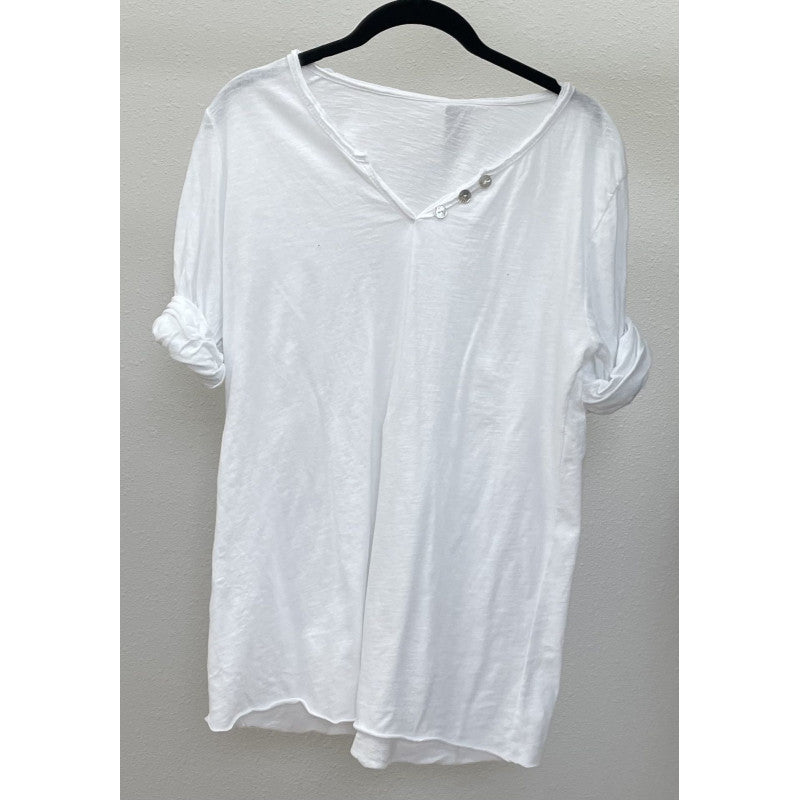 Long Sleeve Shirt w/ Button Neckline