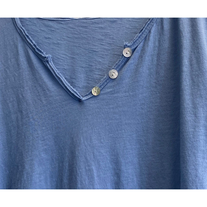 Long Sleeve Shirt w/ Button Neckline