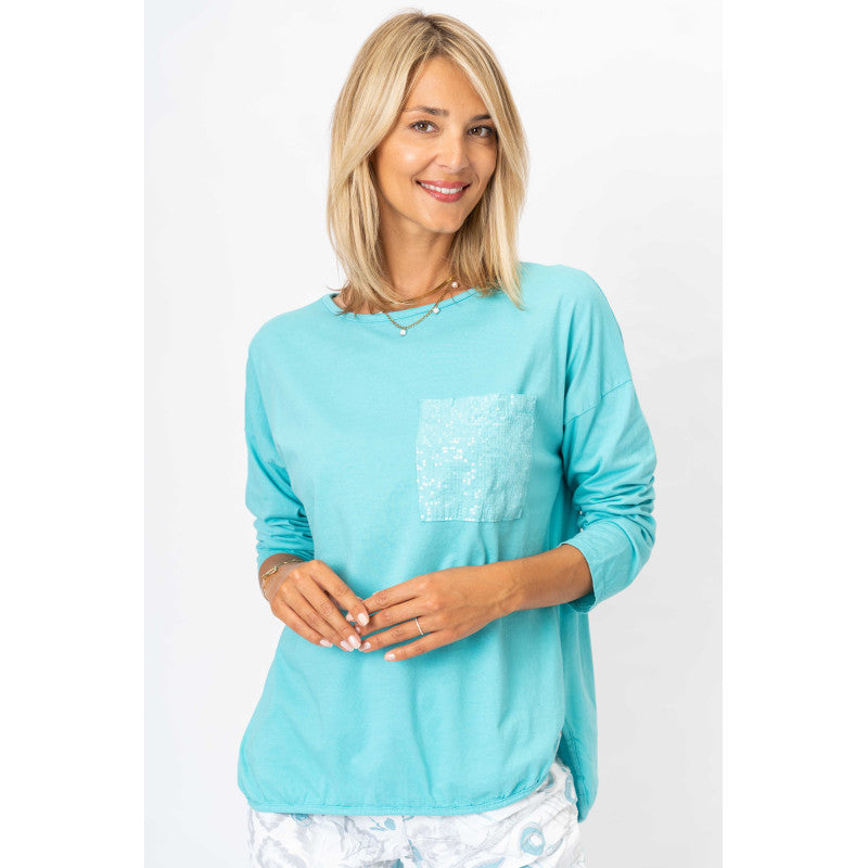 L/S Shirt with sequins pocket
