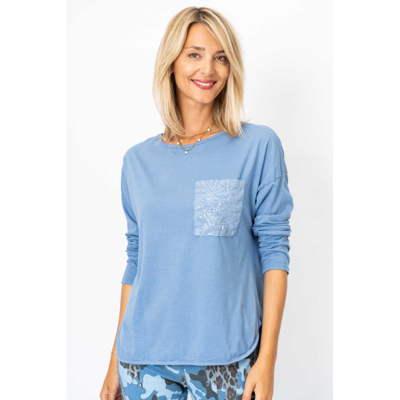 L/S Shirt with sequins pocket