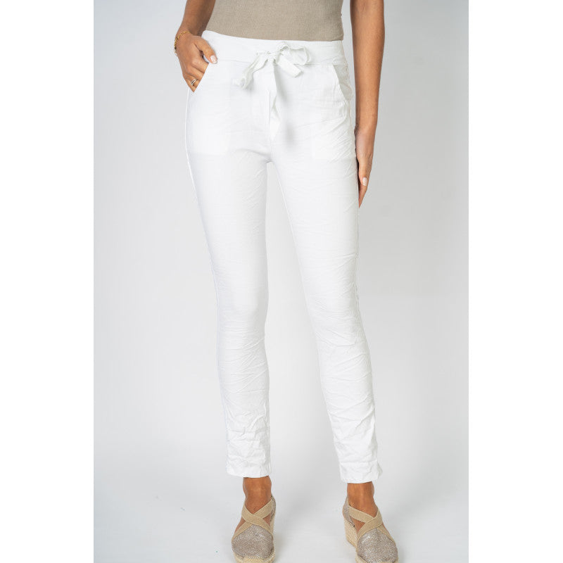 Plain Jegging w/ Ribbon Side Hot Wash