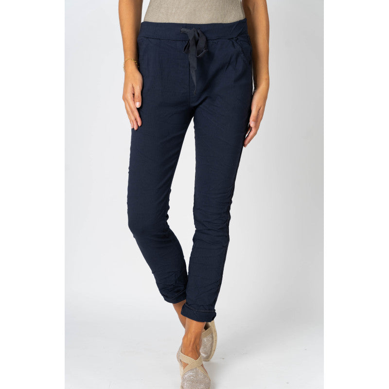 Plain Jegging w/ Ribbon Side Hot Wash