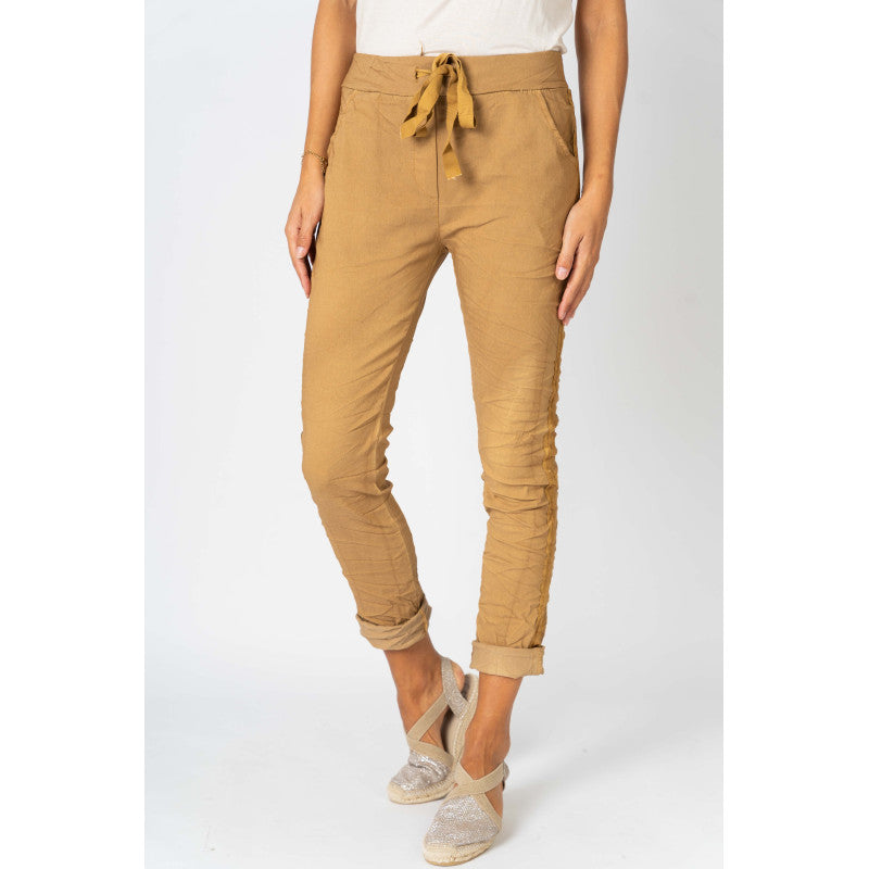 Plain Jegging w/ Ribbon Side Hot Wash