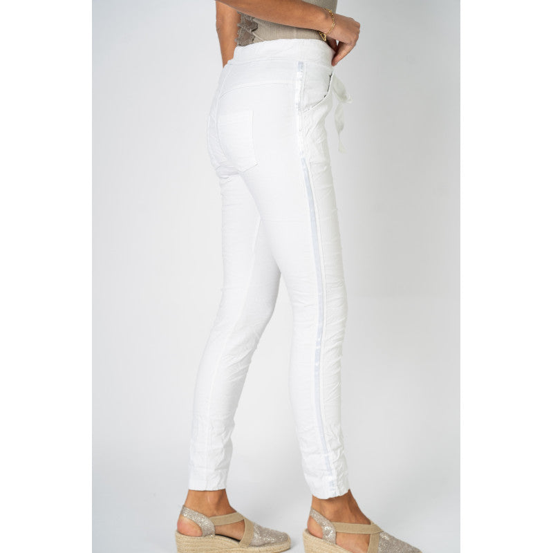 Plain Jegging w/ Ribbon Side Hot Wash
