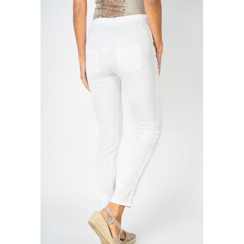 Plain Jegging w/ Ribbon Side Hot Wash