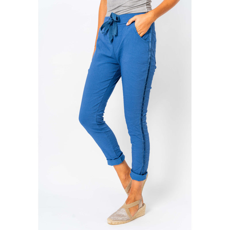 Plain Jegging w/ Ribbon Side Hot Wash