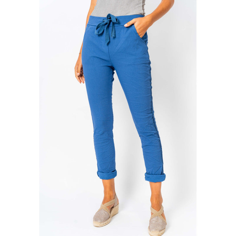 Plain Jegging w/ Ribbon Side Hot Wash
