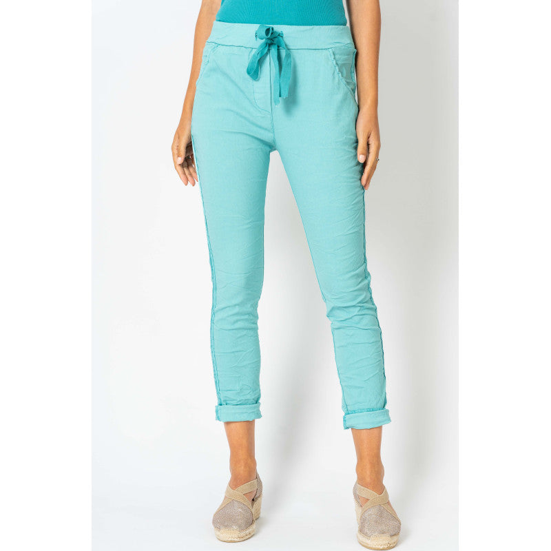 Plain Jegging w/ Ribbon Side Hot Wash