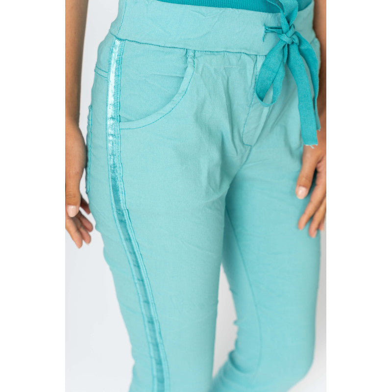 Plain Jegging w/ Ribbon Side Hot Wash