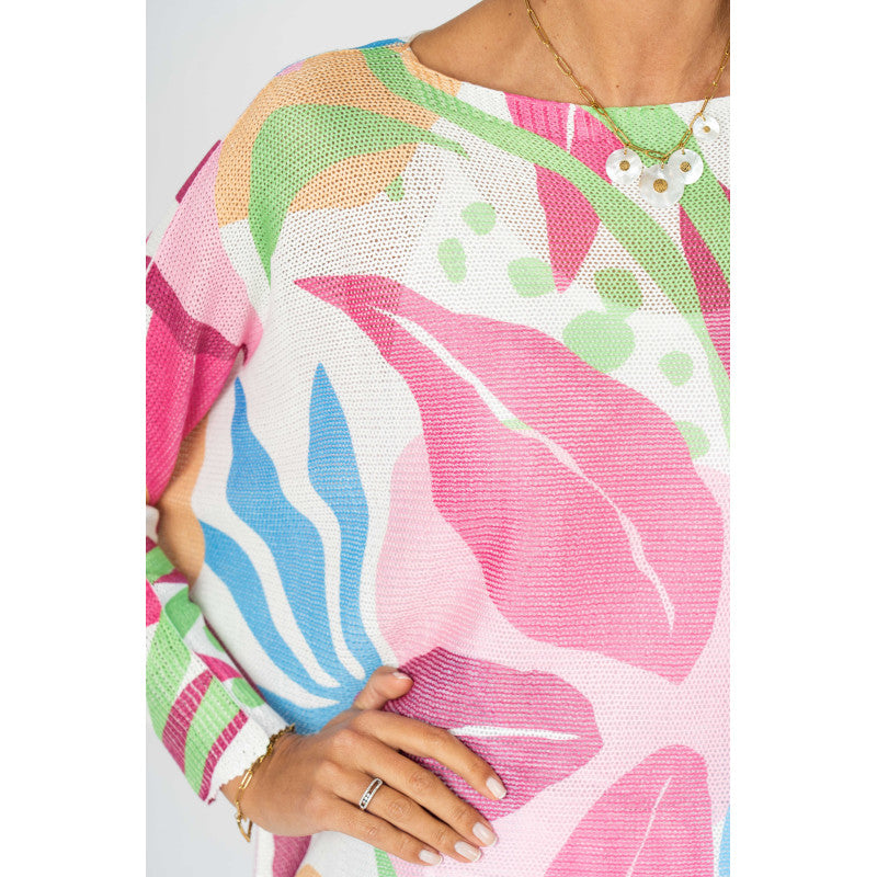 Printed Batwing Sweater