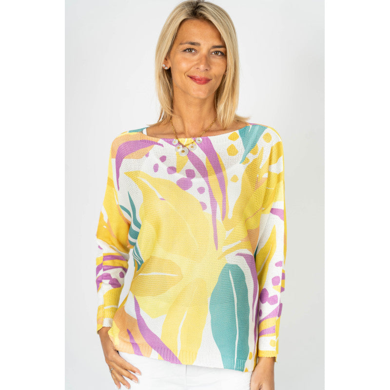 Printed Batwing Sweater