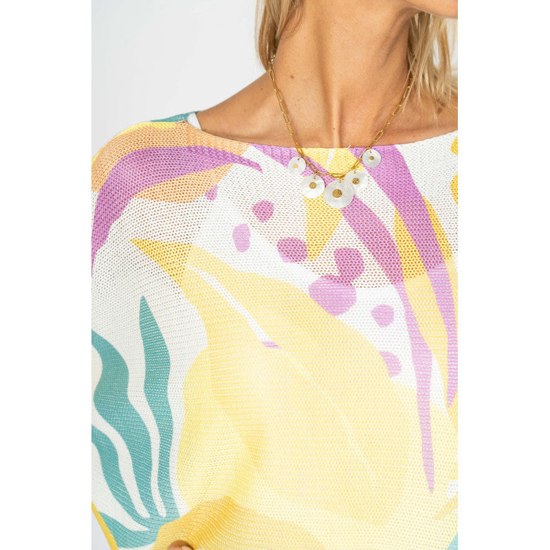 Printed Batwing Sweater