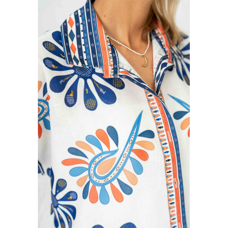 Printed Button Up Shirt