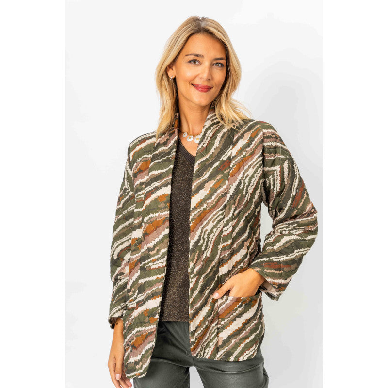 Quilted Kimono Jacket Printed